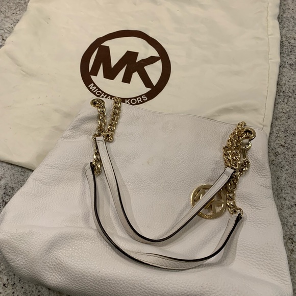 Michael Kors white and gold chain leather purse - Picture 7 of 7